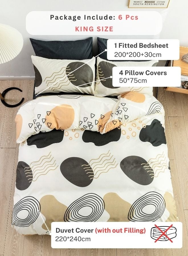 Bedding Set Without Filling Geometric Circle Design