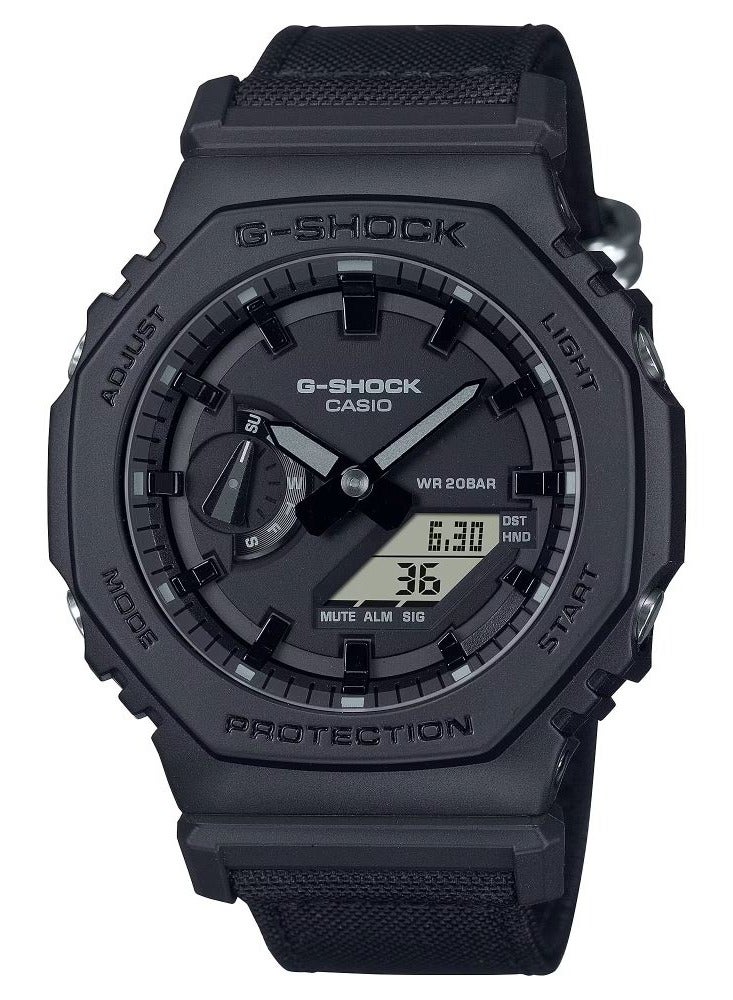 G-SHOCK Analog Digital Utility Black Series Cordura Eco Fabric Wrist Watch For Men's Watch GA-2100BCE-1A