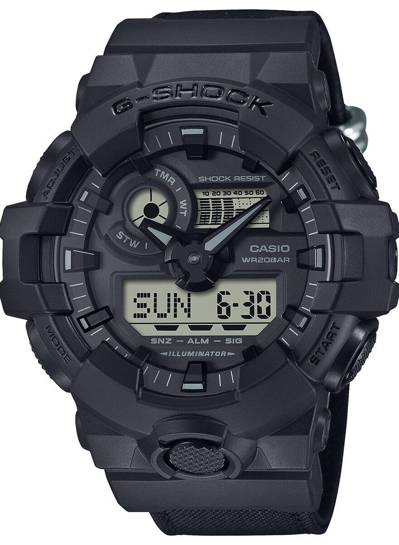 G-SHOCK Analog Digital Utility Black Series Cordura Eco Fabric Wrist Watch For Men's Watch GA-700BCE-1A