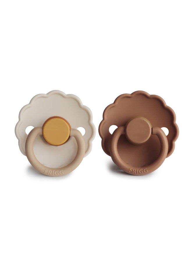 Daisy Latex Baby Pacifier 6-18M 2-Pack Chamomile/Peach Bronze - Size 2