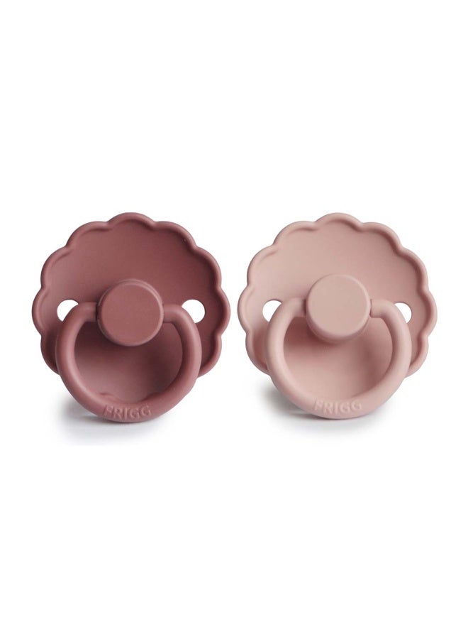 Daisy Silicone Baby Pacifier 6-18M 2-Pack Blush/Woodchuck - Size 2