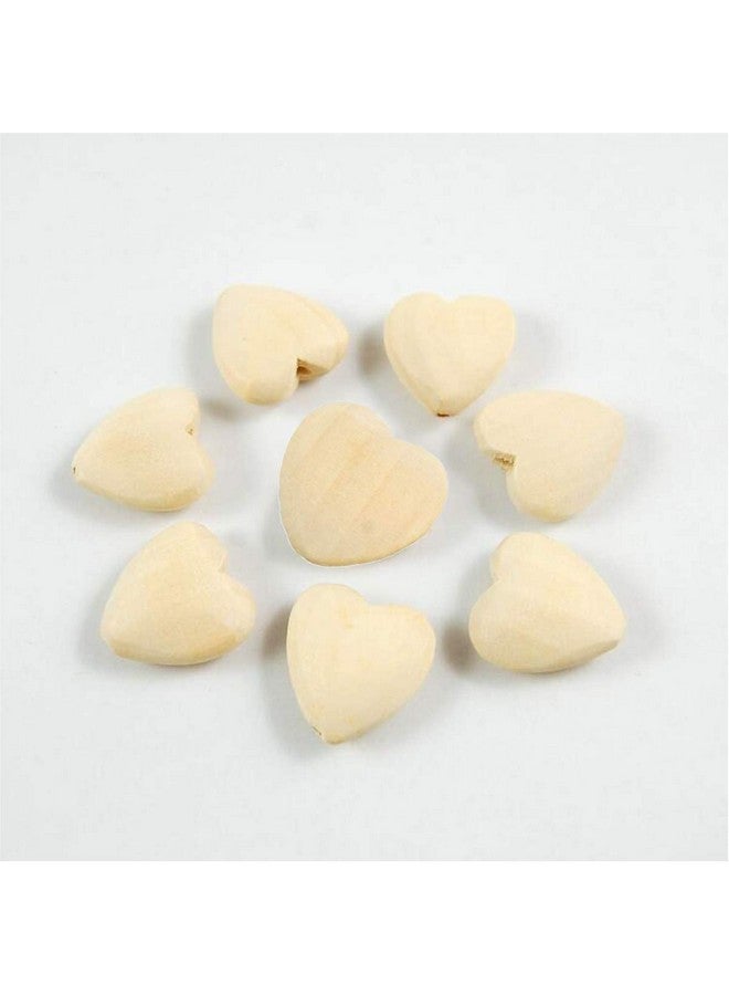 50Pcs Natural 20Mm Unfinished Wood Hearts Beads With Holes Ecofriendly Wooden Handing Materials Diy Beading Craft Accessories (Heart Beads 50Pcs)