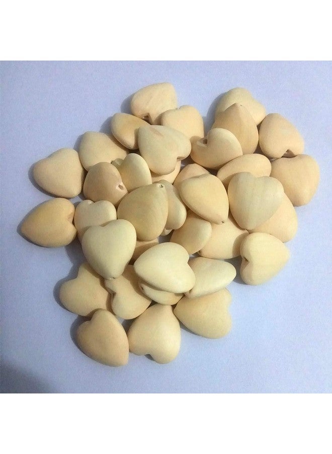 50Pcs Natural 20Mm Unfinished Wood Hearts Beads With Holes Ecofriendly Wooden Handing Materials Diy Beading Craft Accessories (Heart Beads 50Pcs)