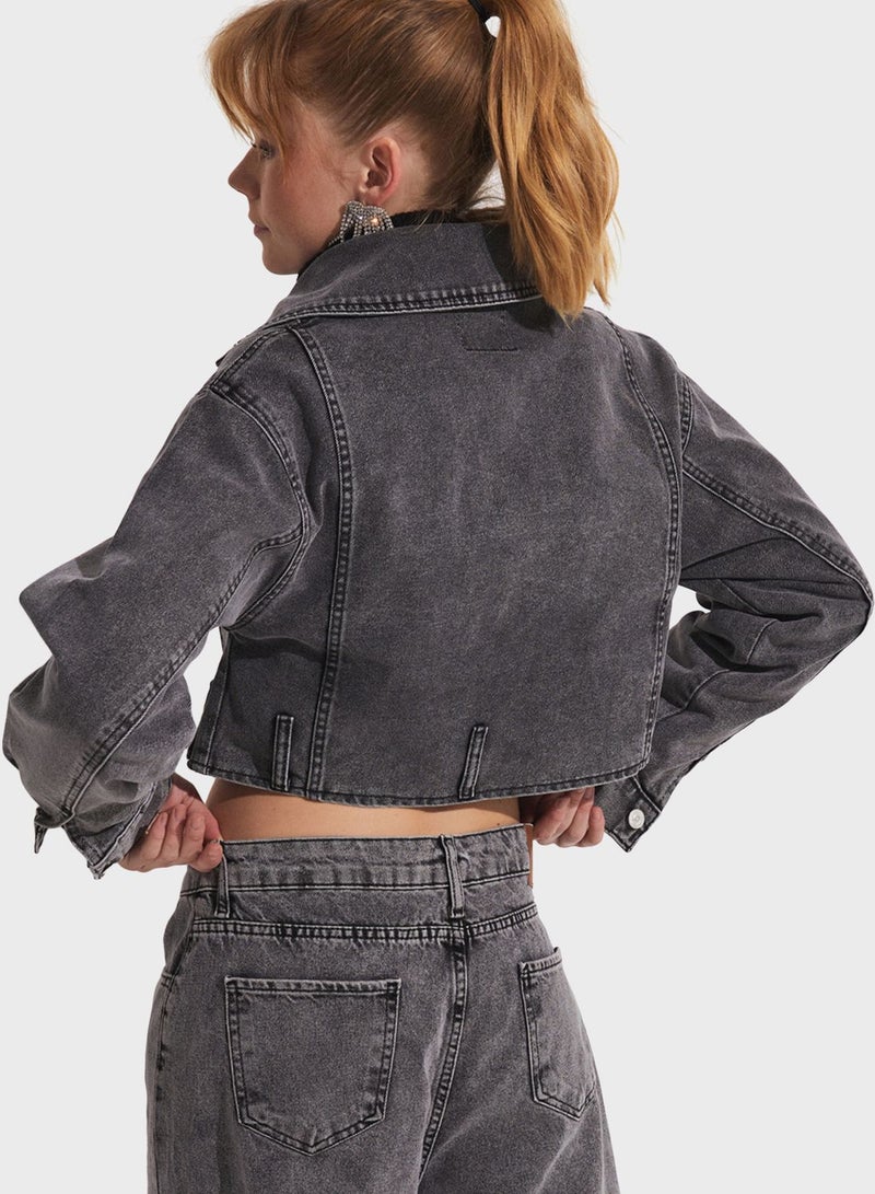 Knitted Denim Jacket