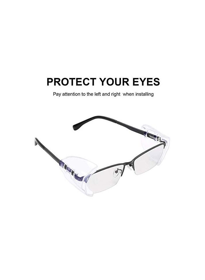 Side Shields for Eyeglasses Transparent Prescription Glasses, Safety For Glasses,Slip on Clear Shields,Fits Small to Medium Frames Protect(6 Pairs)