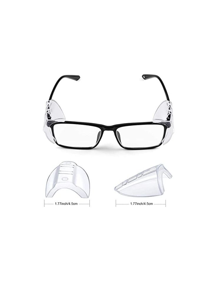 Side Shields for Eyeglasses Transparent Prescription Glasses, Safety For Glasses,Slip on Clear Shields,Fits Small to Medium Frames Protect(6 Pairs)