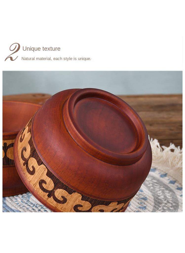 5-Piece Wooden Bowl Wooden Milk Tea Bowl