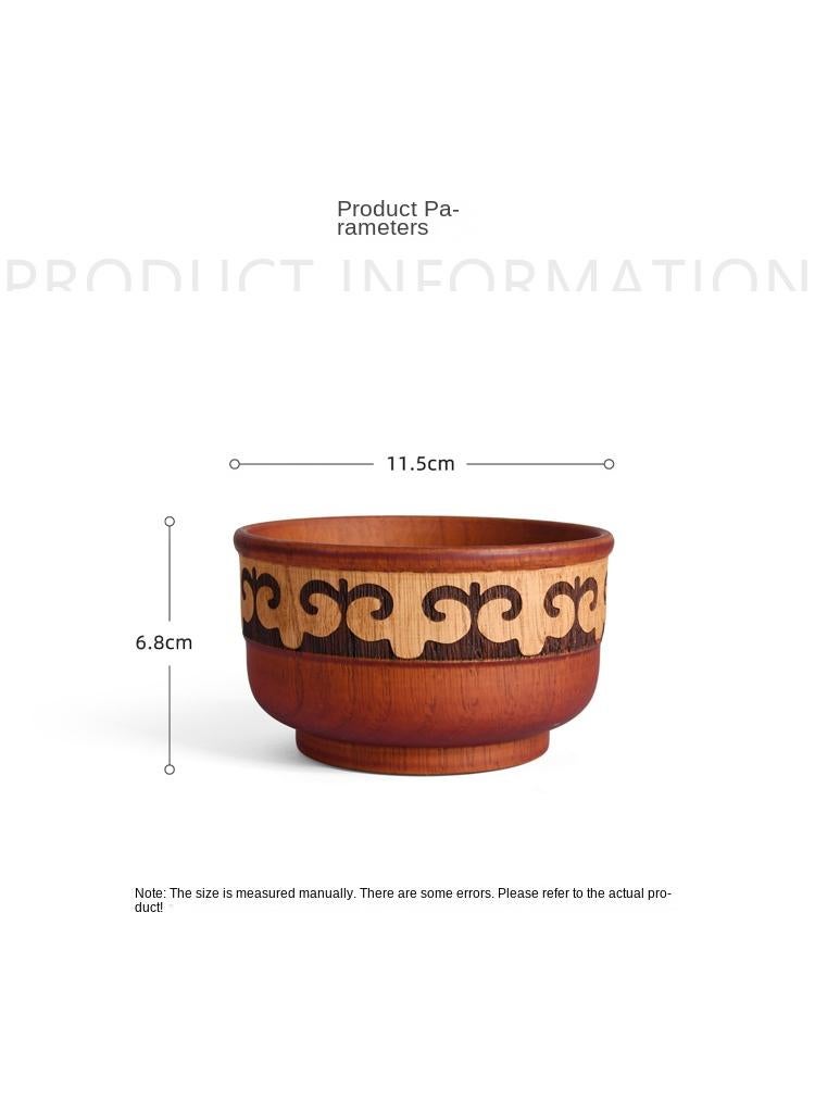 5-Piece Wooden Bowl Wooden Milk Tea Bowl