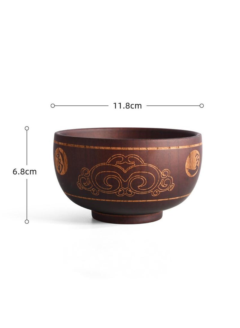 5-Piece Wooden Bowl Wooden Milk Tea Bowl