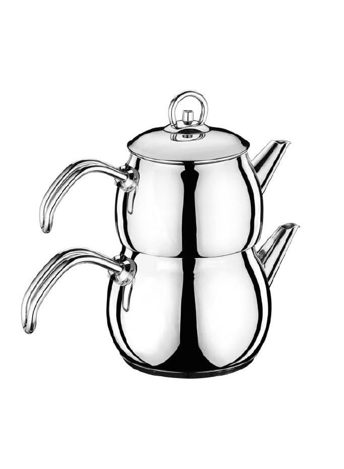 Teapot Stainless Steel Teapot, Teapot with Handle Heat Resistant 1.2,1.8L 3PC
