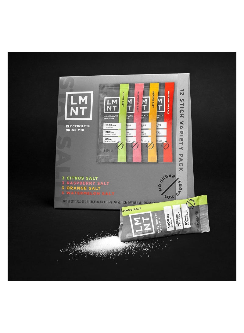 Lmnt Recharge Electrolyte Hydration Powder Keto No Sugar, No Artificial Ingredients , Variety Pack 12 Stick Packs