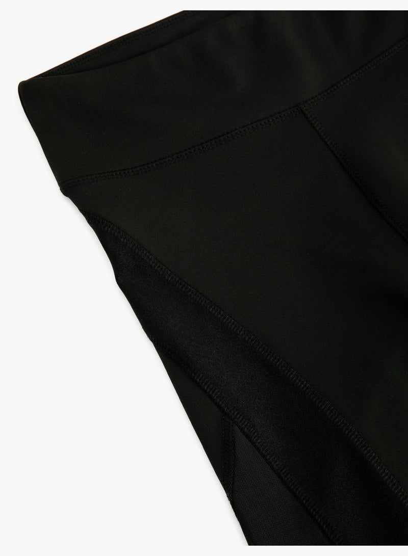 Tulle Detail Biker Leggings