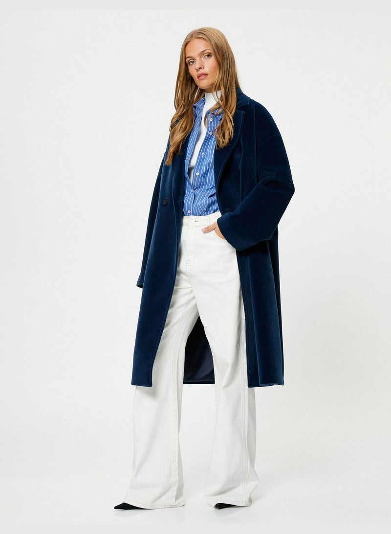 Double Breasted Buttoned Soft Long Oversized Coat