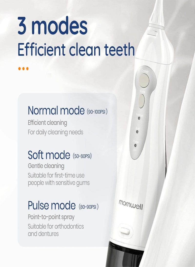 Oral Irrigator USB Rechargeable Water Flosser Portable Dental Water Jet 300ML Water Tank Waterproof Teeth Cleaner Plus Travel Bag (Multicolor)