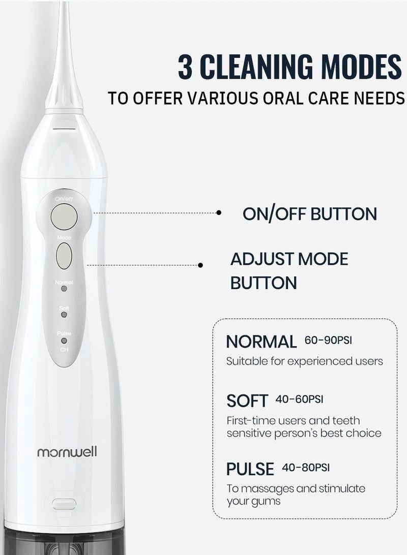 Oral Irrigator USB Rechargeable Water Flosser Portable Dental Water Jet 300ML Water Tank Waterproof Teeth Cleaner Plus Travel Bag (Multicolor)