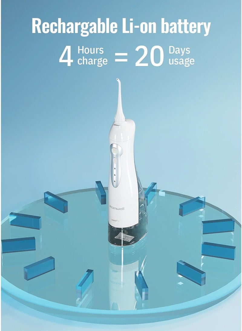 Oral Irrigator USB Rechargeable Water Flosser Portable Dental Water Jet 300ML Water Tank Waterproof Teeth Cleaner Plus Travel Bag (Multicolor)