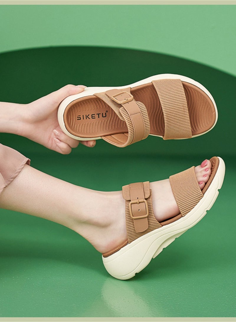 New Platform Lightweight Non-Slip Comfortable Casual Sandals Brown