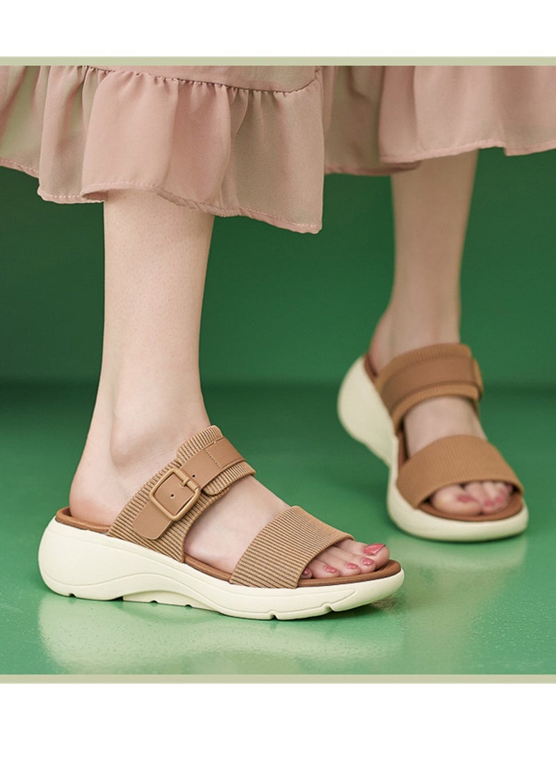 New Platform Lightweight Non-Slip Comfortable Casual Sandals Brown