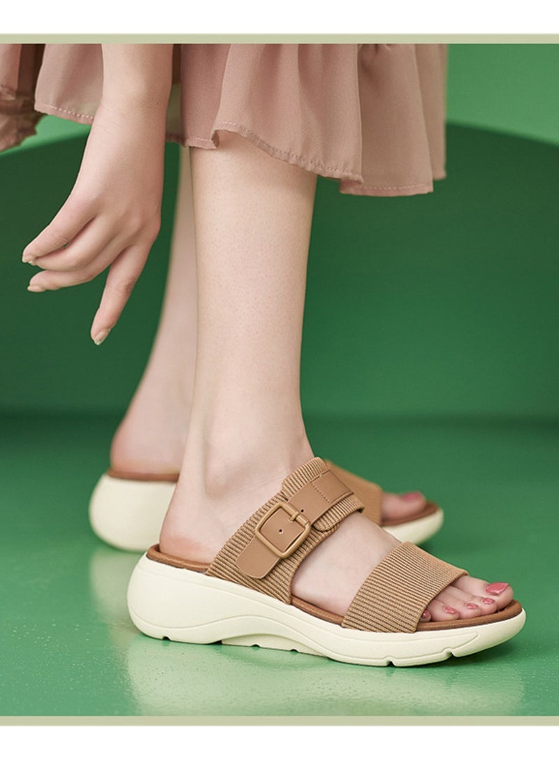 New Platform Lightweight Non-Slip Comfortable Casual Sandals Brown