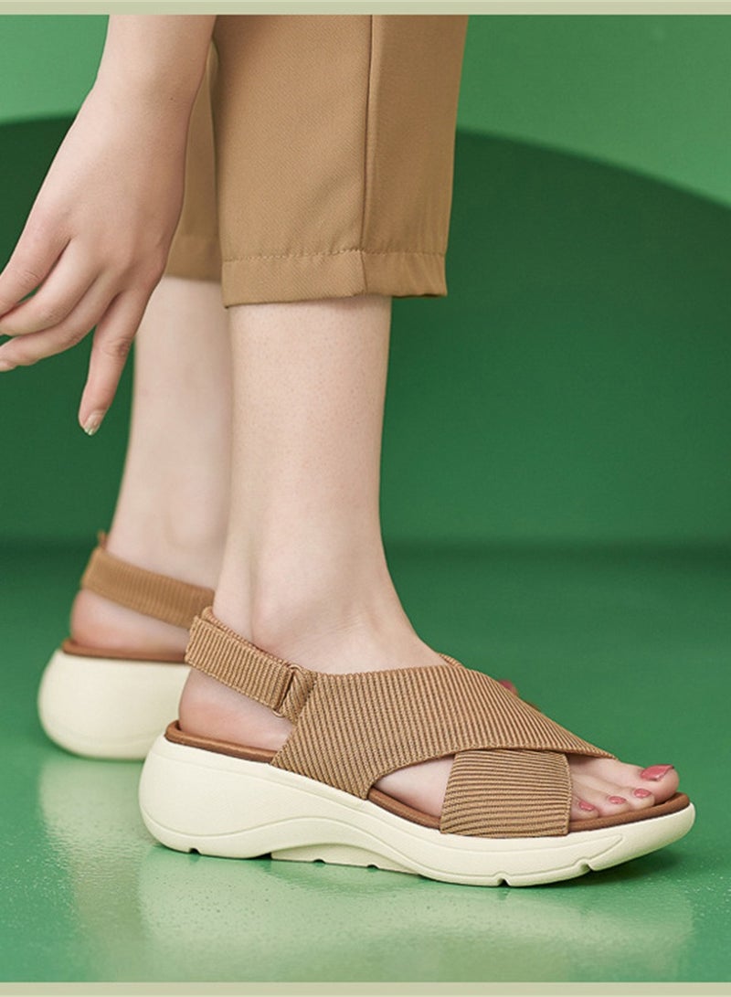 New Platform Lightweight Non-Slip Comfortable Casual Sandals Brown