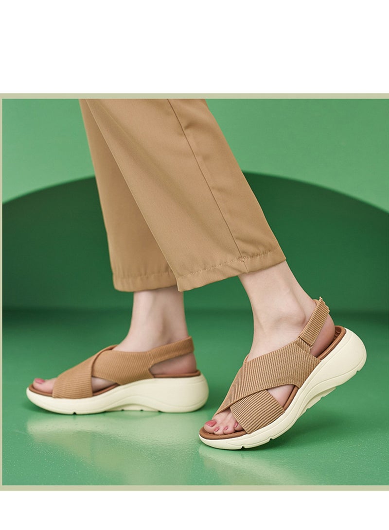 New Platform Lightweight Non-Slip Comfortable Casual Sandals Brown