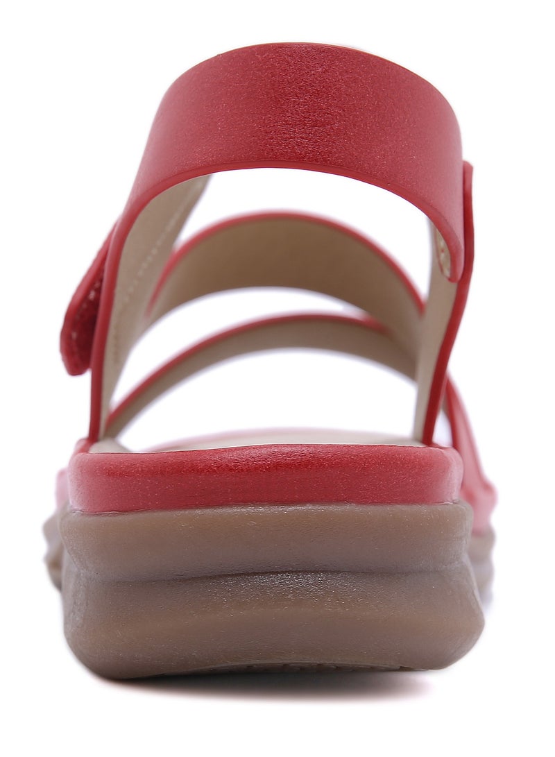 Women's Casual Lightweight Plus-Size Retro Comfortable Sandals Red