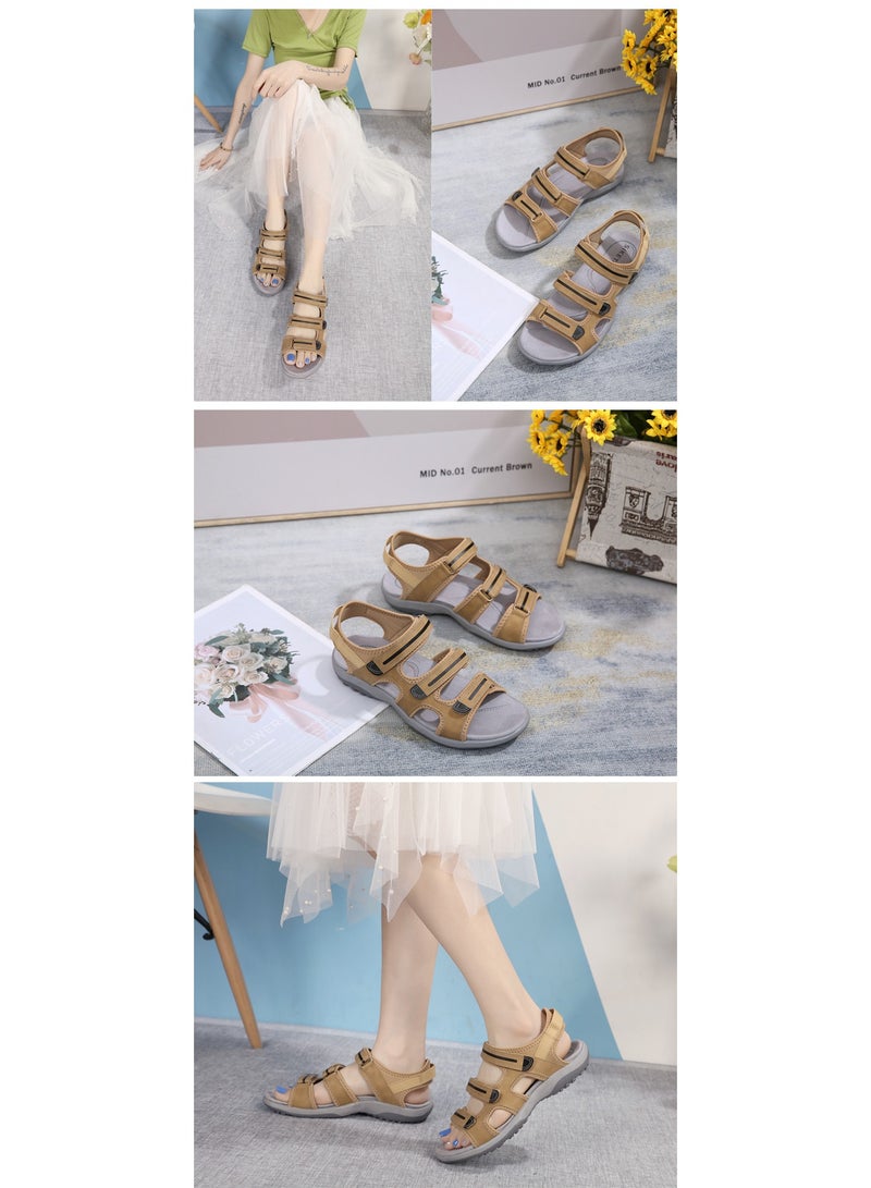 Stylish And Comfortable Wear Resistant Flat Casual Sandals Brown