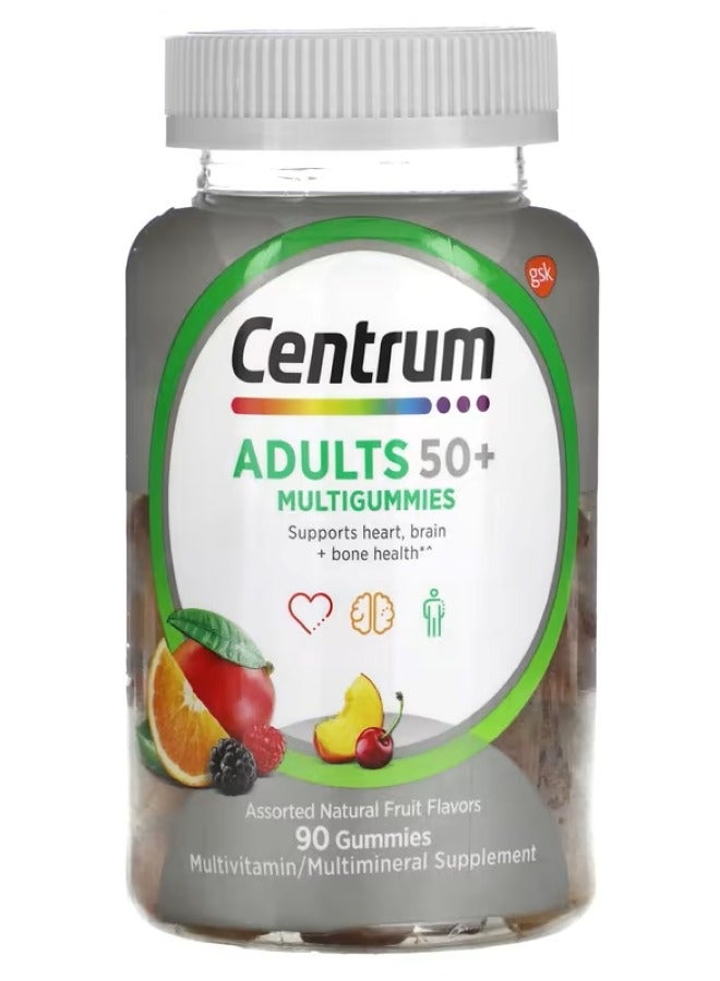 Adults 50+ Multigummies Assorted Natural Fruit 90 Gummies