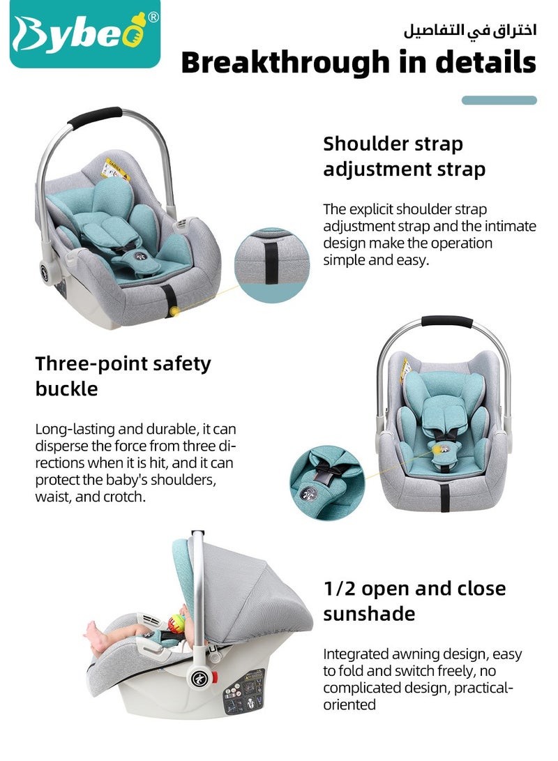 Baby Carrier, Baby Car Seat and Base, Carrycot With Full Body Support, Rear-Facing Seat Carry Cot for Infants Newborns, Easy Installation and Privacy Shield