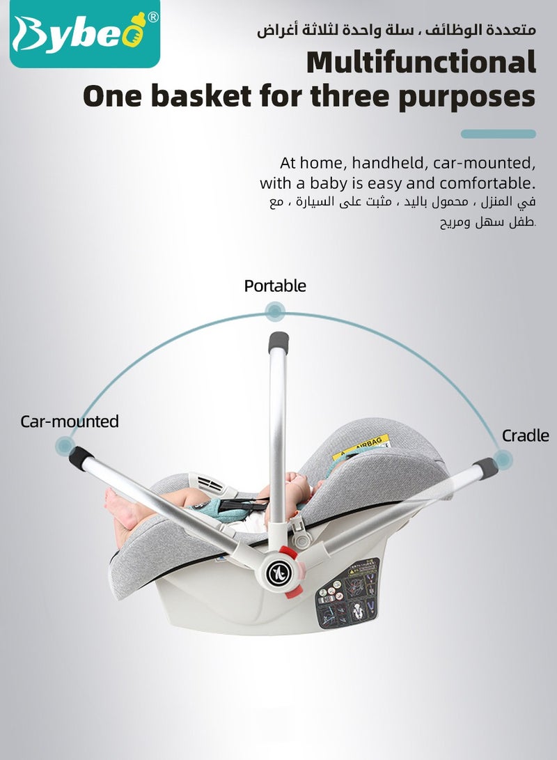 Baby Carrier, Baby Car Seat and Base, Carrycot With Full Body Support, Rear-Facing Seat Carry Cot for Infants Newborns, Easy Installation and Privacy Shield