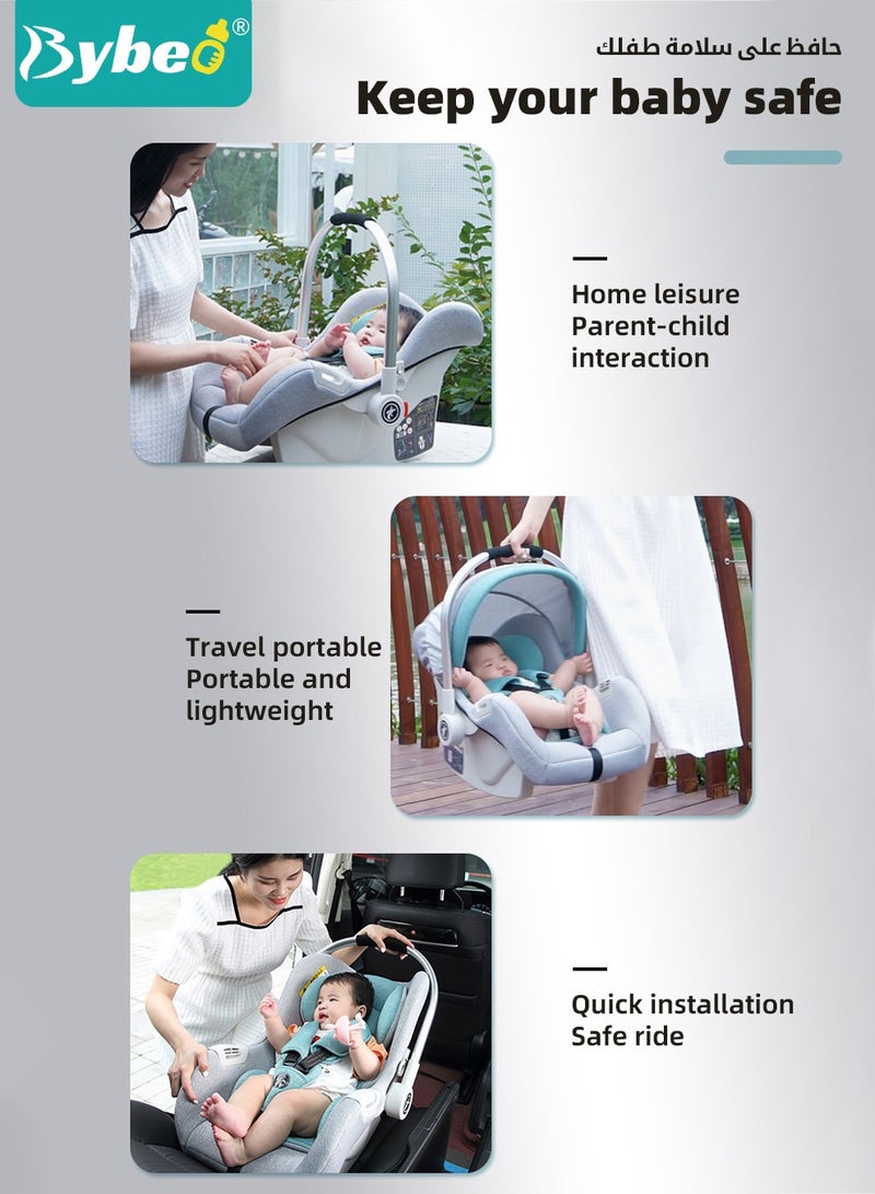 Baby Carrier, Baby Car Seat and Base, Carrycot With Full Body Support, Rear-Facing Seat Carry Cot for Infants Newborns, Easy Installation and Privacy Shield