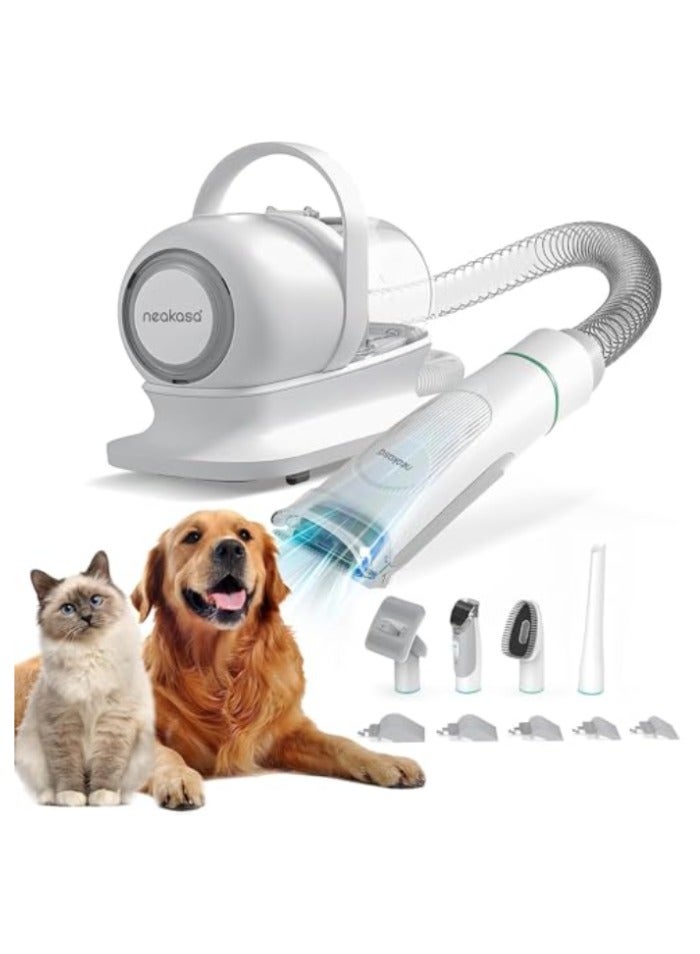 neabot Neakasa P1 Pro Pet Grooming Kit & Vacuum Suction 99% Pet Hair, Professional Grooming Clippers with 5 Proven Grooming Tools for Dogs Cats and Other Animals