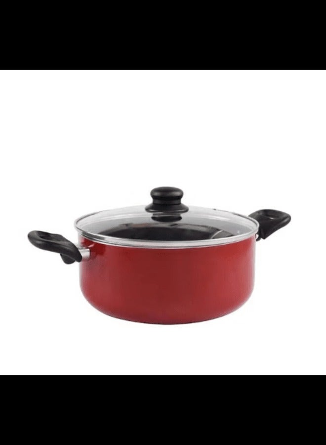 Non-Stick Cooking Pot Red 22cm stew pot