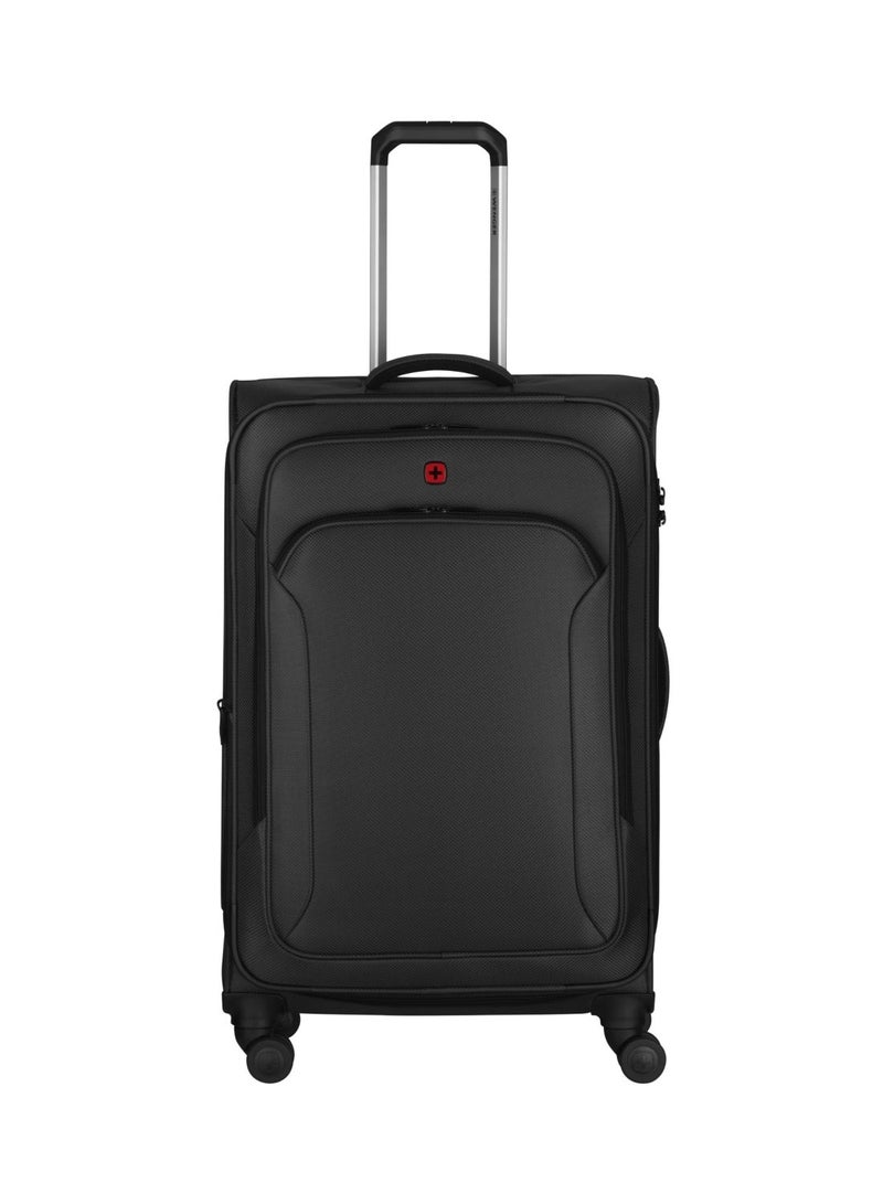 Wenger Vibrave 68cm Medium Softcase 4 Double Wheel Expandable Check-In Luggage Trolley Black - 612553
