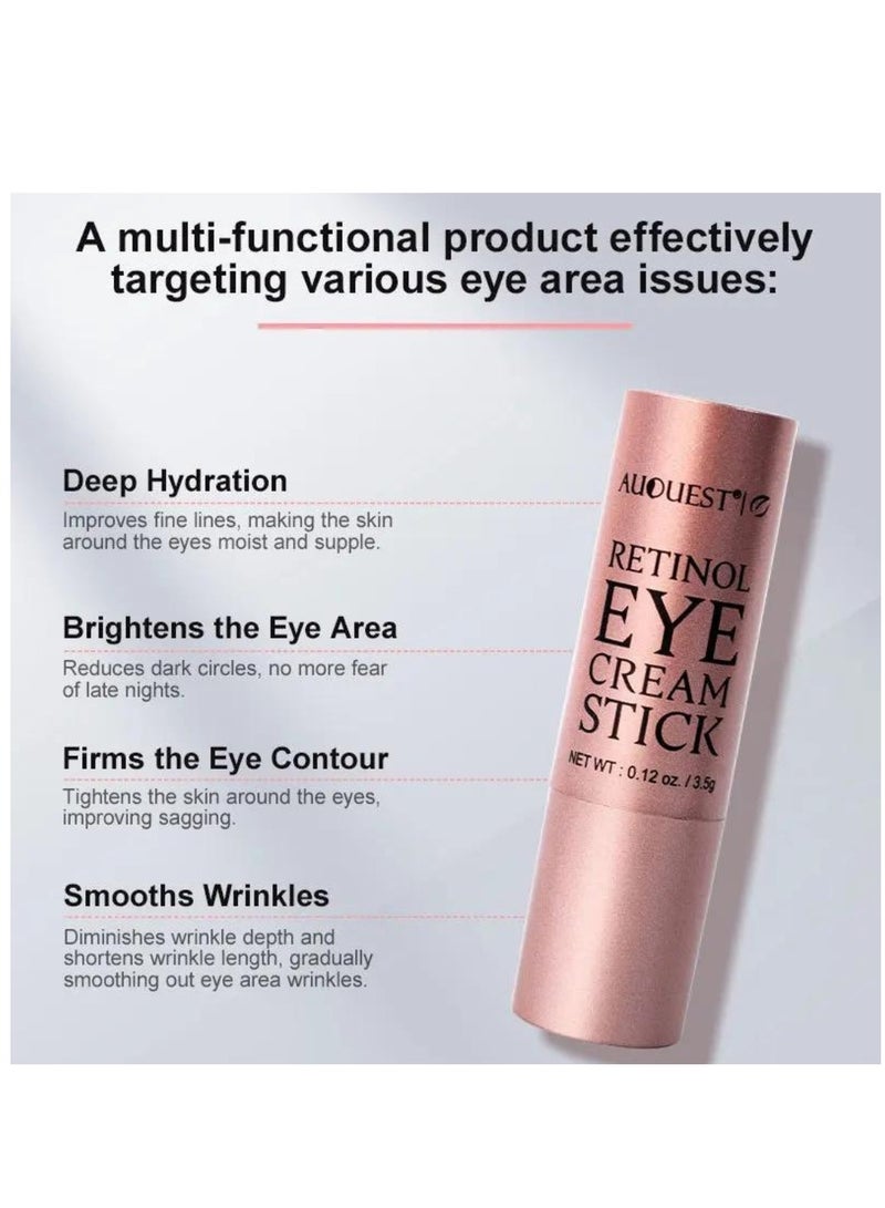 Retinol Eye Stick Eye Repair and Treatment Silk Protein Anti-Wrinkle and Firming Paste for Eye Skin Reduce Appearance of Fine Lines Anti-Aging Dark Circles & Puffiness Eye Cream