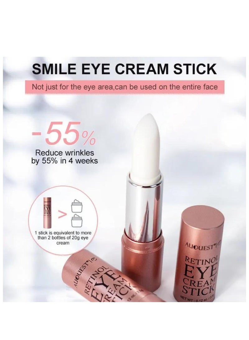 Retinol Eye Stick Eye Repair and Treatment Silk Protein Anti-Wrinkle and Firming Paste for Eye Skin Reduce Appearance of Fine Lines Anti-Aging Dark Circles & Puffiness Eye Cream