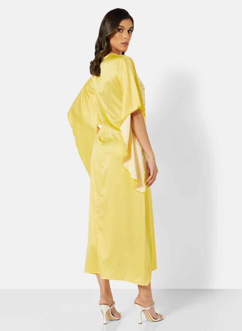 Front Slit Dress Yellow