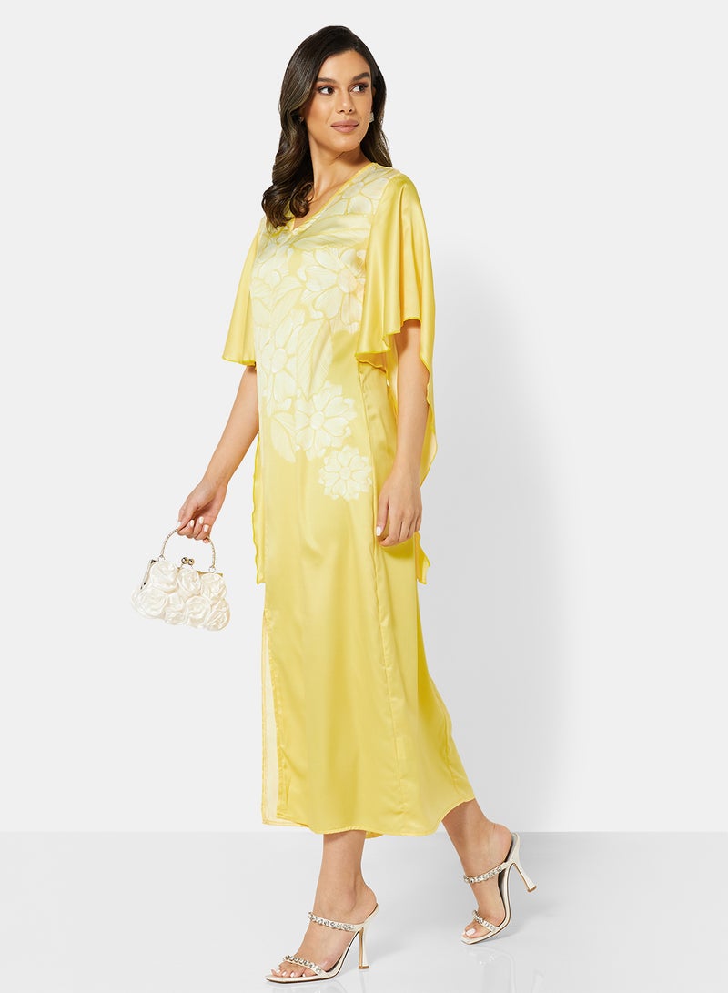 Front Slit Dress Yellow