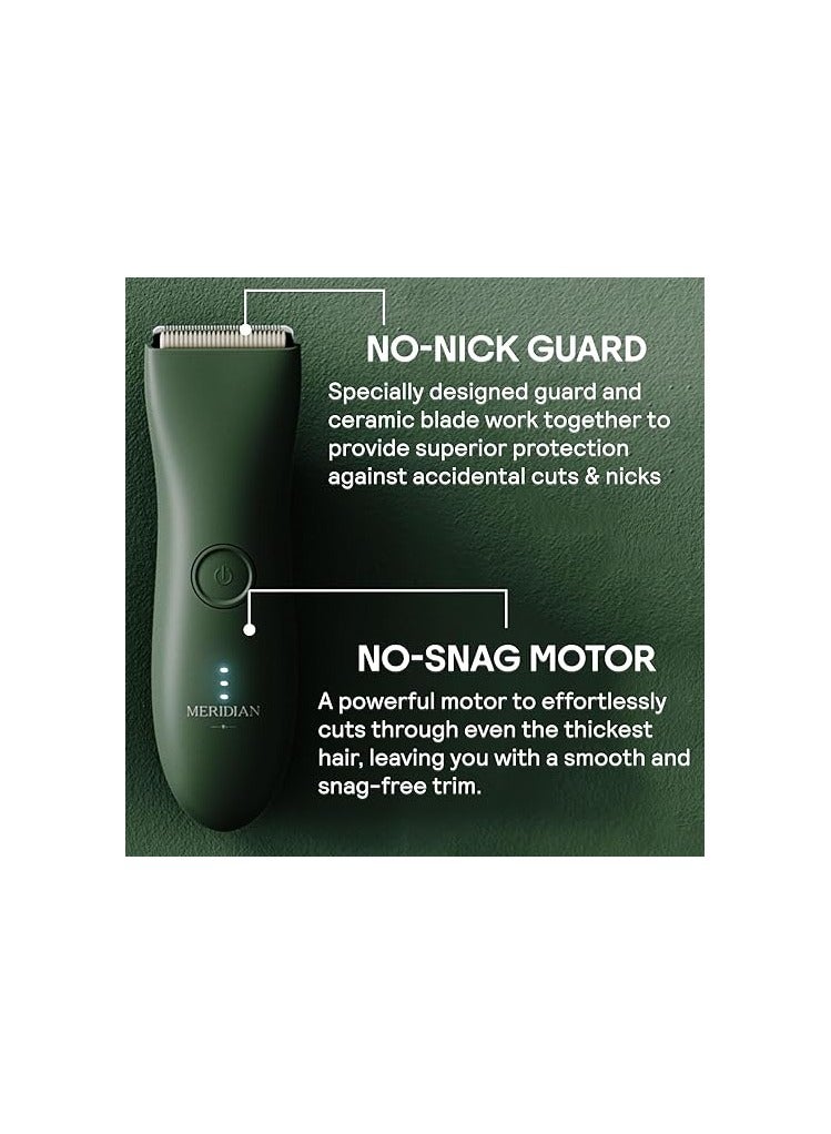 The Trimmer by Meridian: Electric Below-The-Belt Trimmer Built for Men | Effortlessly Trim Pesky Hair | Waterproof Groin & Body Shaver | 90 Minute Battery Life with Universal USB Charging (Sage)