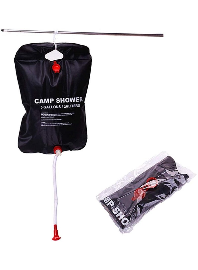 Portable Camping Shower Bag, Portable Hanging Water Heater Shower Bag for Outdoor Travel, Shower Bag, Foldable 20L, Fast Heating Speed PVC Solar Powered,  Solar Powered Portable Shower