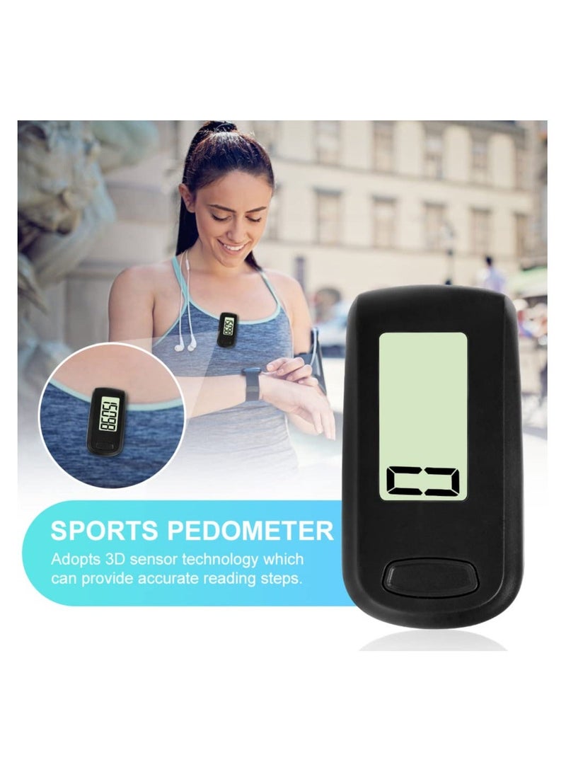 3D Large Screen Pedometer, Walking Portable Sports Pedometer with Clip Lanyard, Track Steps in Real Time, for Older Kids/Fitness Men/Women/Elders and Running