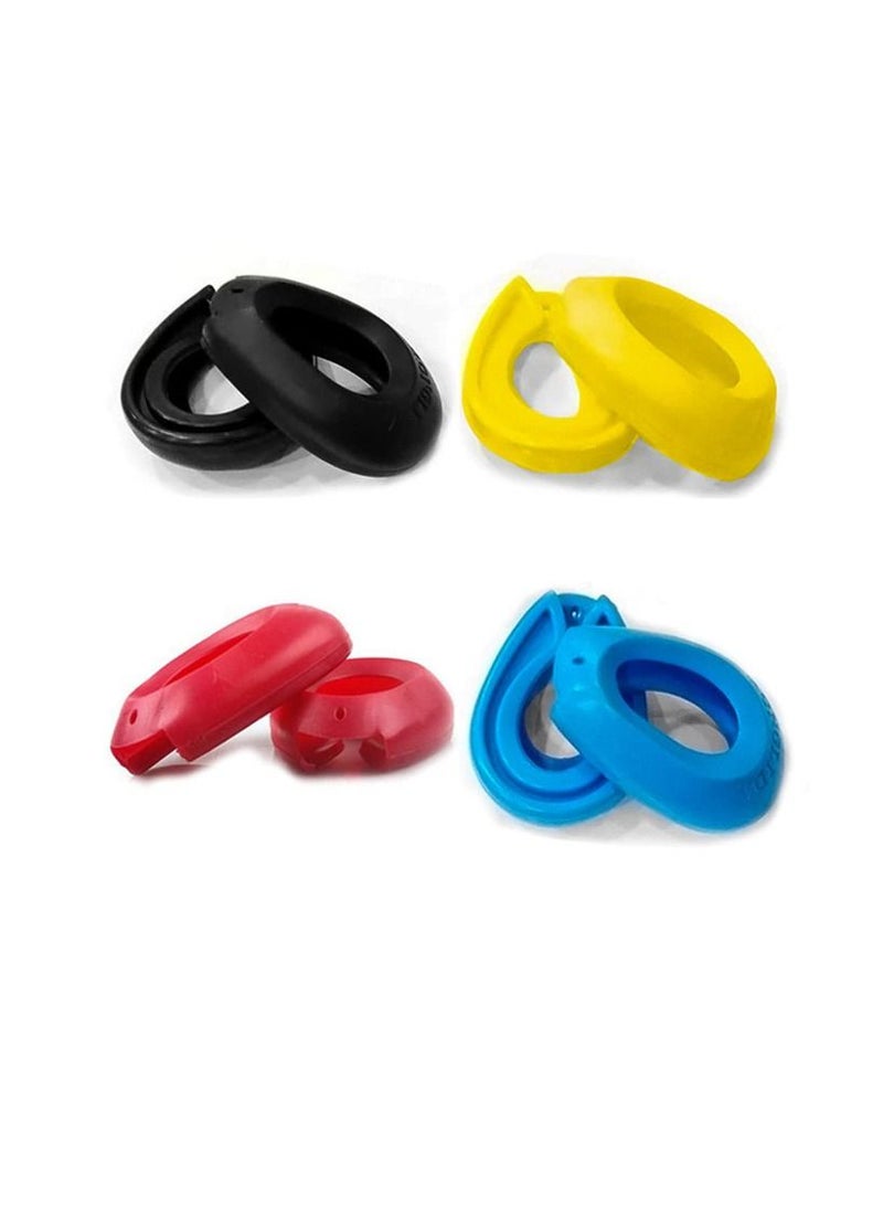 4 Pairs Silicone Hair Dye Ear Cover Protectors Earmuffs Waterproof Caps Coloring Covers Shields for Barber Home Salon,Yellow,Black,Blue,Red