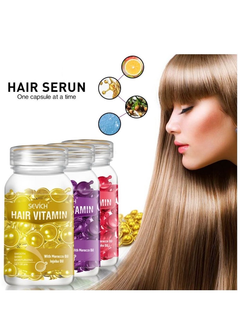 30 Pieces Aloe Vera Oil Hair Vitamin Capsules Keratin Anti Hair Loss Hair Care Capsules Complex Oil Repair Damaged Hair Scalp Treatment Hair Growth Repair Serum for Women & Men