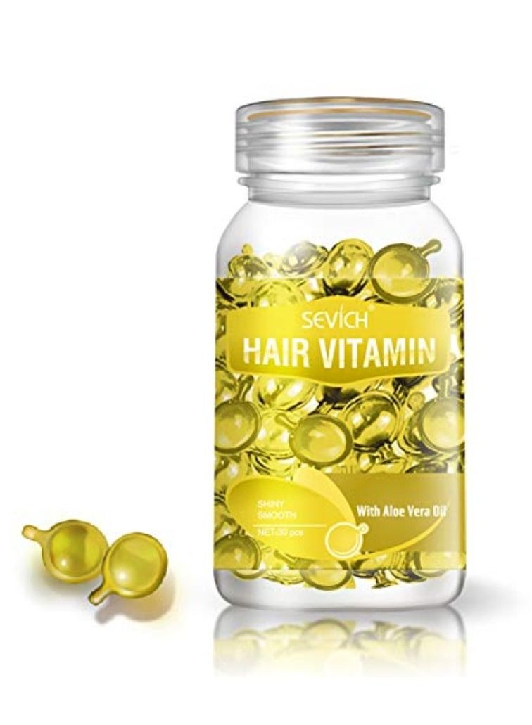 30 Pieces Aloe Vera Oil Hair Vitamin Capsules Keratin Anti Hair Loss Hair Care Capsules Complex Oil Repair Damaged Hair Scalp Treatment Hair Growth Repair Serum for Women & Men