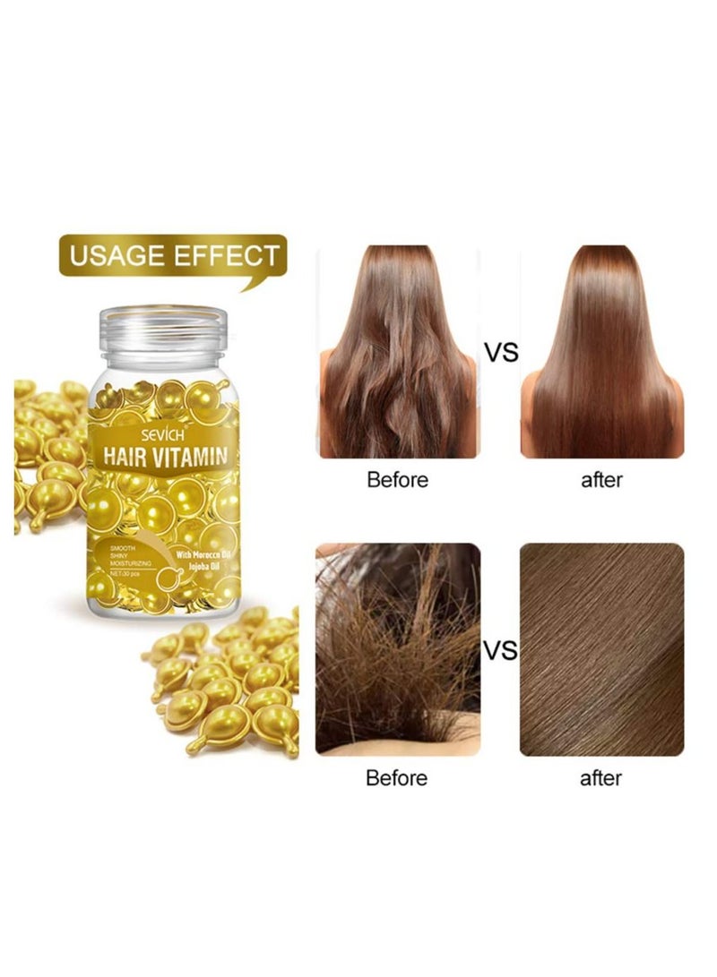 30 Pieces Aloe Vera Oil Hair Vitamin Capsules Keratin Anti Hair Loss Hair Care Capsules Complex Oil Repair Damaged Hair Scalp Treatment Hair Growth Repair Serum for Women & Men