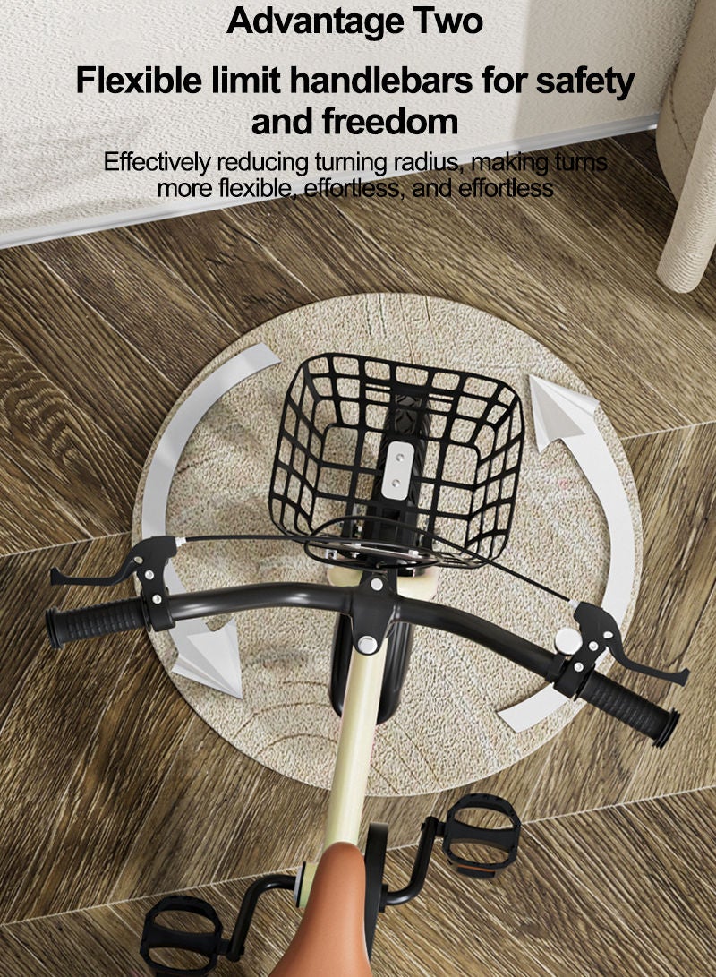 18 Inch Bicycle for Kids, with Flashing Training Wheels and Basket, High Carbon Steel Frame, Kids Bike for 6-8 Years Boys and Girls