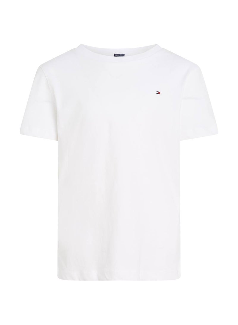 Boys' Essential Organic Cotton T-Shirt, White