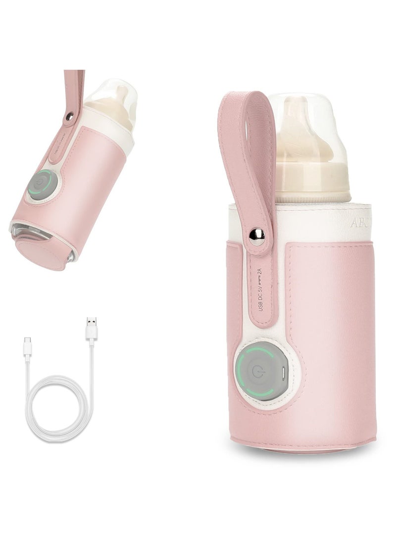 Portable Bottle Warmer, Warmer with 2A USB Wall Charger, 3 Temperature Control, Baby for Breastmilk or Formula Travel and Other Outdoor Activities