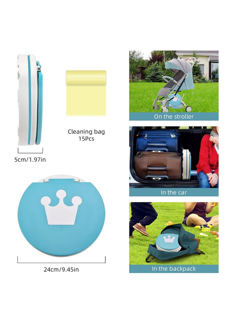 Travel Potty for Toddler, Kids Portable Training Toilet Indoor and Outdoor, 2-in-1 Car Chair Baby