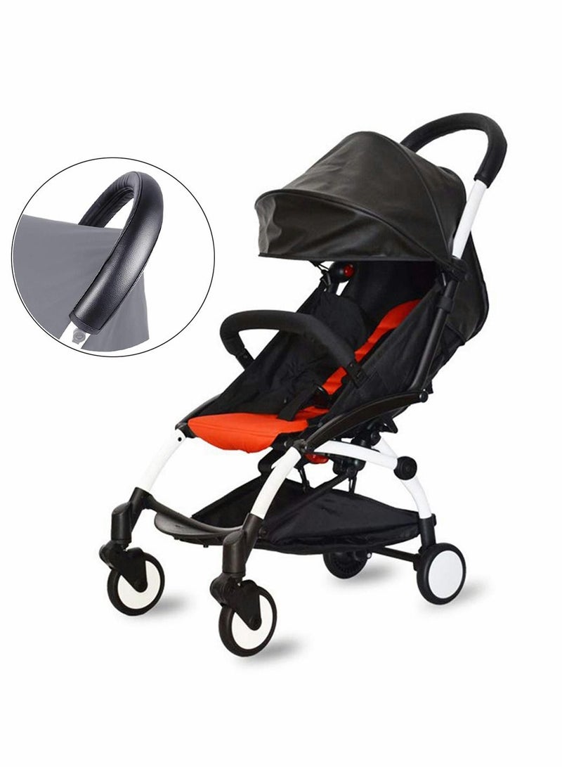 Baby Stroller Handle Protector, PU Leather Protective Cover Universal with Zipped Closure, Waterproof, Anti-Dirty, Anti-wear, Anti-Breakage